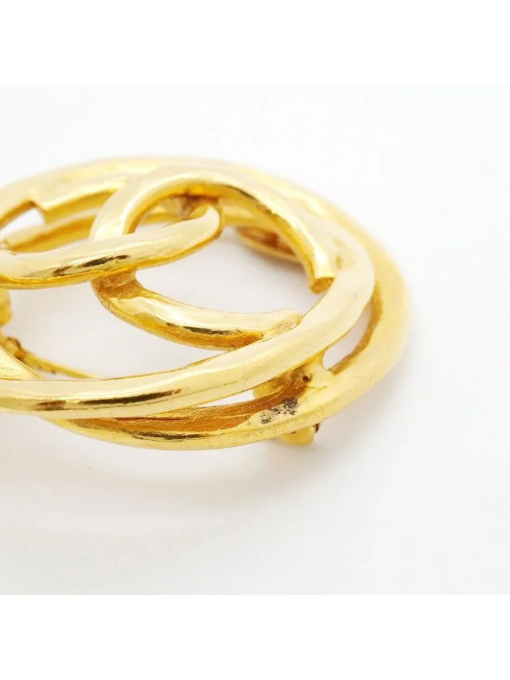 Chanel Brooch Vintage CC Logo Gold Plated